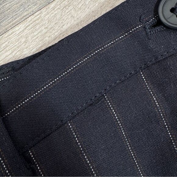 Casual Corner Pinstripe Cuff Hem Trouser Dress Pants Black 10 - Picture 7 of 13